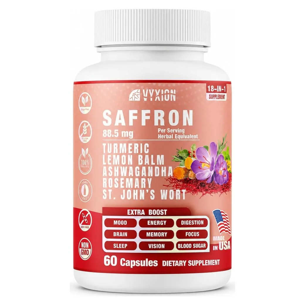 Vyxion Saffron 18-in-1 Capsules, 60 capsules
