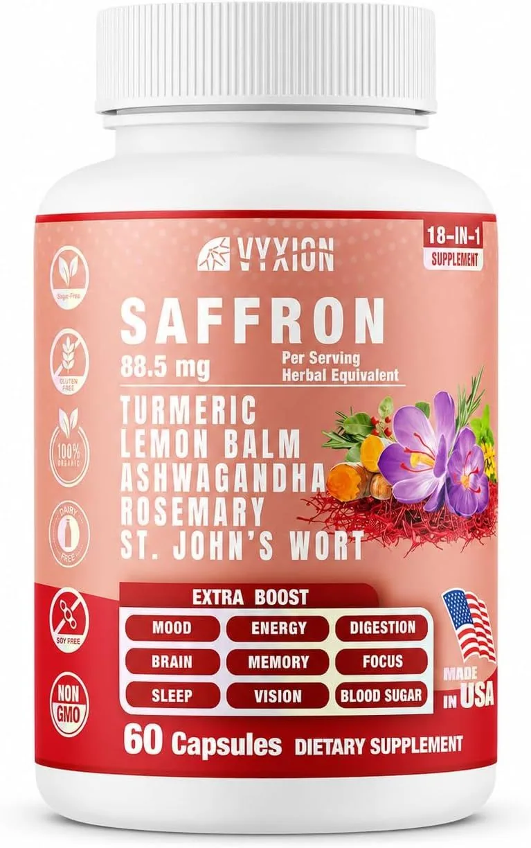 Vyxion Saffron 18-in-1 Capsules, 60 capsules