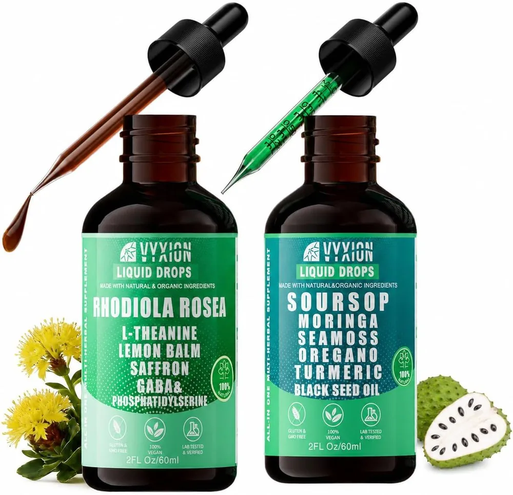 Vyxion Soursop Bitters and Rhodiola Pair, 2 bottles