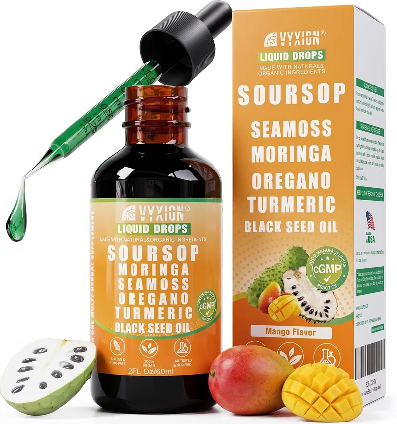 Vyxion Soursop Bitters Liquid Drops, Mango, 2 fl oz