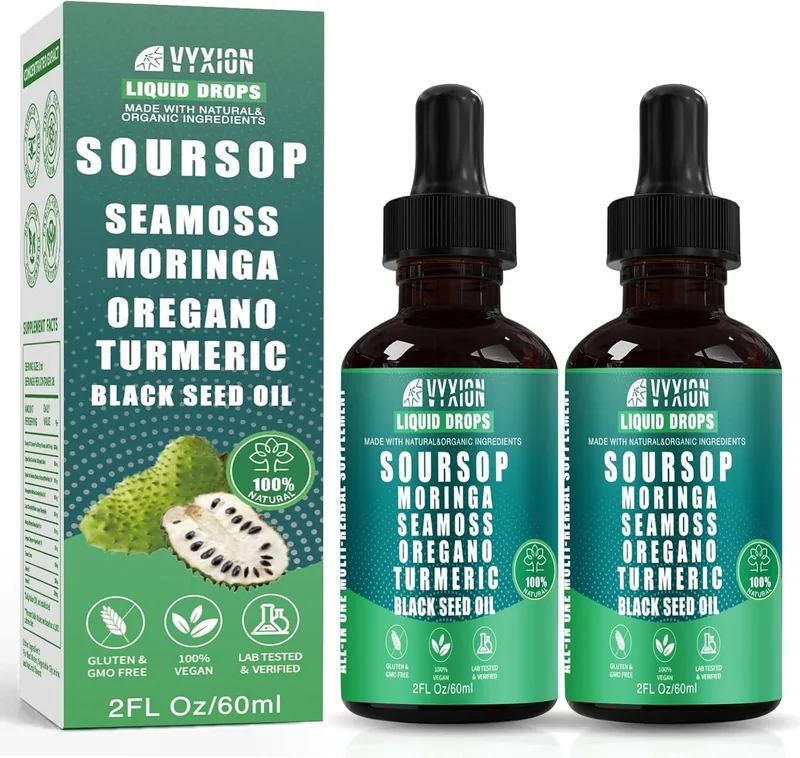 Vyxion Soursop Bitters Liquid Drops, Original, 2 bottles