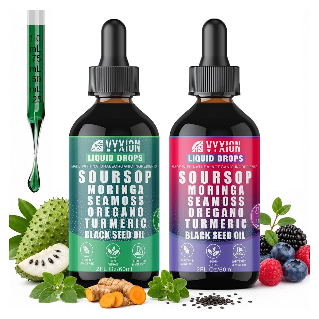 Vyxion Soursop Bitters Flavor Pack, 2 bottles: Original and Berry