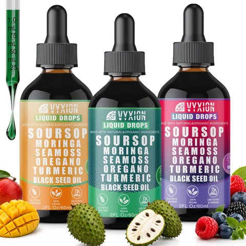 Vyxion Soursop Bitters Flavor Pack, 3 bottles: Original, Mango and Berry