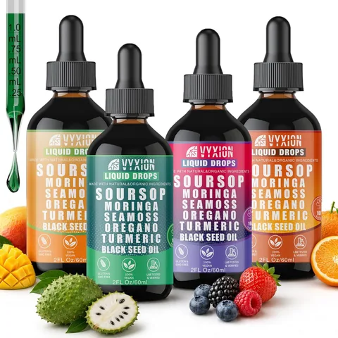 Vyxion Soursop Bitters Flavor Pack, 4 bottles: Original, Berry, Mango and Orange